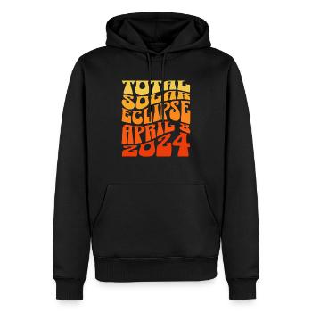 Sonnenfinsternis April 2024 - Männer Premium Bio Hoodie - Schwarz - Vorne - Nico (187cm)
