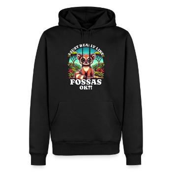 Ich mag Fossas - Männer Premium Bio Hoodie - Schwarz - Vorne - Nico (187cm)
