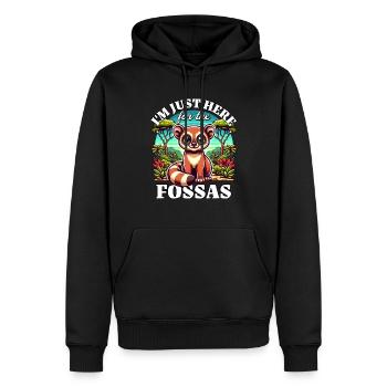 Fossas - Männer Premium Bio Hoodie - Schwarz - Vorne - Nico (187cm)
