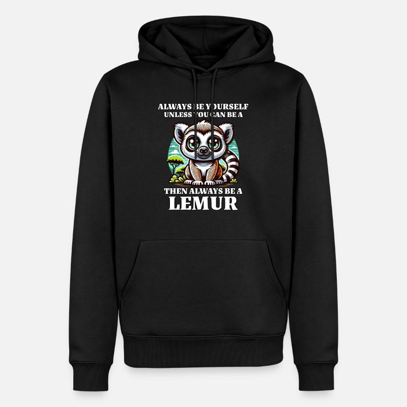 Dictons sur les lémuriens - Sweat à capuche Premium bio Homme - noir