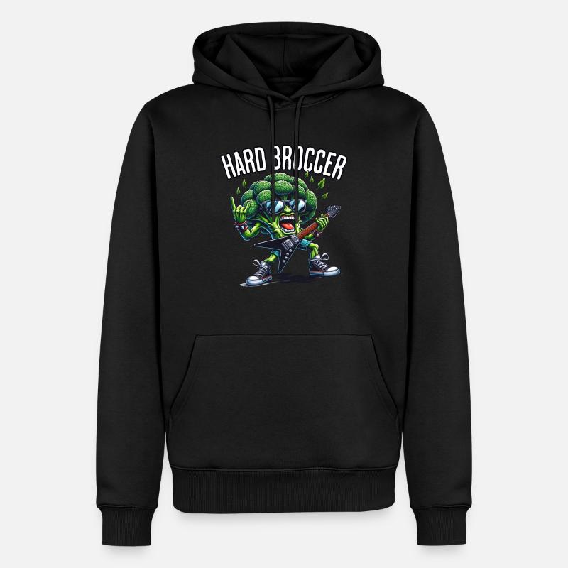 Broccoli Guitariste - Sweat à capuche Premium bio Homme - noir