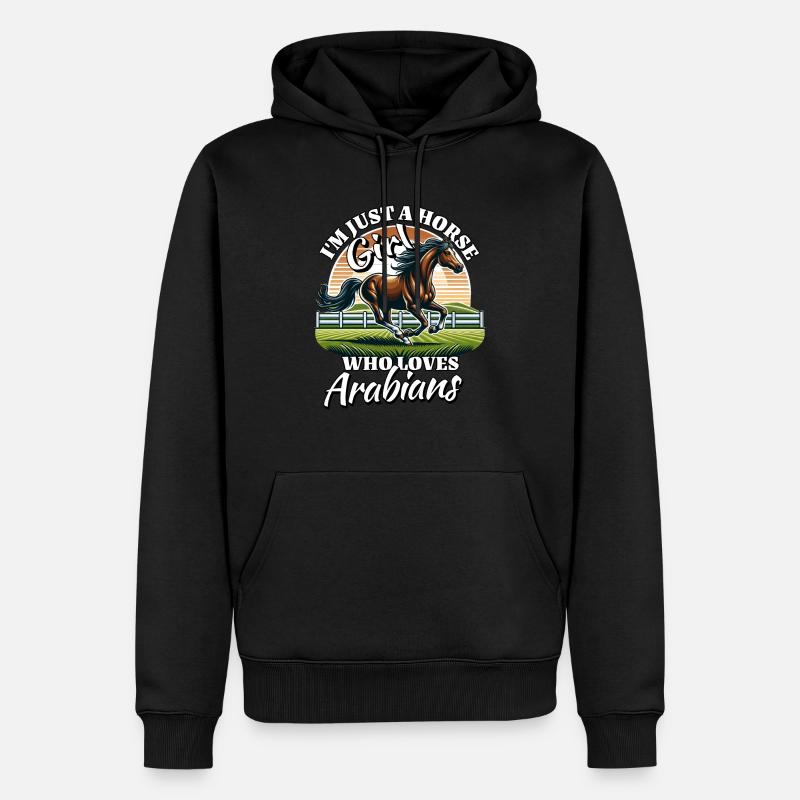Araber Pferde Mädchen - Männer Premium Bio Hoodie - Schwarz