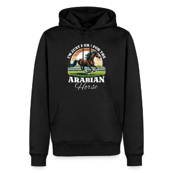 Cavalier arabe - Sweat à capuche Premium bio Homme - noir - Devant - Nico (187cm)