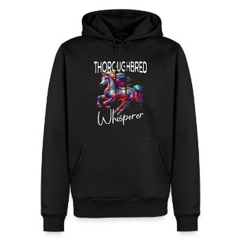 Chuchoteur pur-sang - Sweat à capuche Premium bio Homme - noir - Devant - Nico (187cm)