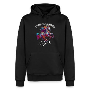 Cadeau pur-sang - Sweat à capuche Premium bio Homme - noir - Devant - Nico (187cm)