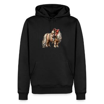 Shetland Pony Pferd - Männer Premium Bio Hoodie - Schwarz - Vorne - Nico (187cm)