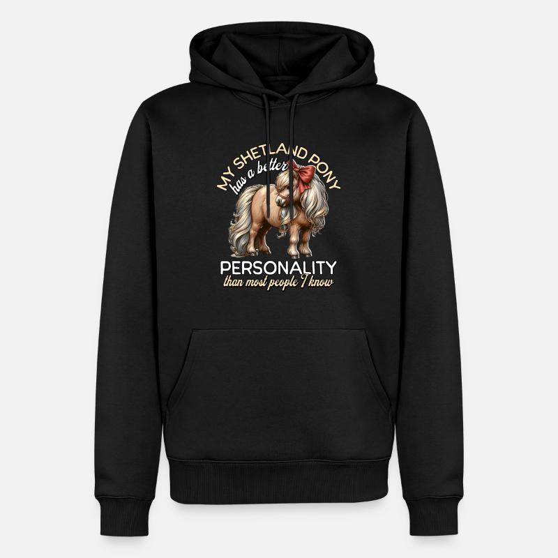 Cavalier de poney Shetland - Sweat à capuche Premium bio Homme - noir