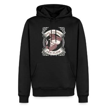 Pipe Dream Skull Smoking Zen Smoke Smoky Serenity - Sweat à capuche Premium bio Homme - noir - Devant - Nico (187cm)