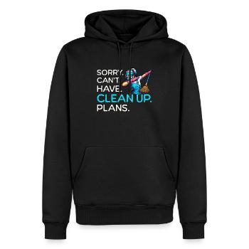 Cleaner - Men’s Premium Organic Hoodie - black - Front - Nico (187cm)