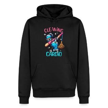 Femme de ménage - Sweat à capuche Premium bio Homme - noir - Devant - Nico (187cm)