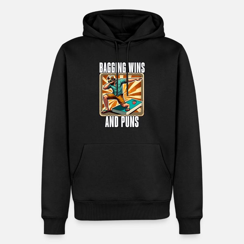 Cornhole Beanbag - Männer Premium Bio Hoodie - Schwarz