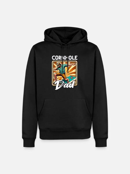 Cornhole Dad - Men’s Premium Organic Hoodie - black