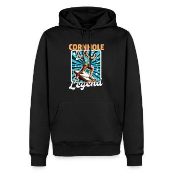 Cornhole Sacklock - Männer Premium Bio Hoodie - Schwarz - Vorne - Nico (187cm)