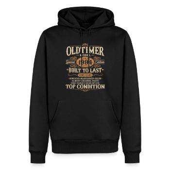 Oldtimer 1994 Jahrgang geboren Geburtstag Geschenk - Männer Premium Bio Hoodie - Schwarz - Vorne - Nico (187cm)