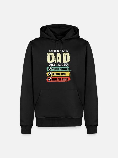 Dad Pet Sitter Father's Day - Men’s Premium Organic Hoodie - black
