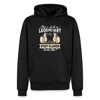 Legendärer Event Planer - Männer Premium Bio Hoodie - Schwarz - Vorne - Nico (187cm)