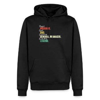 General Manager Papa - Männer Premium Bio Hoodie - Schwarz - Vorne - Nico (187cm)
