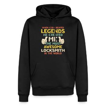 Locksmith - Men’s Premium Organic Hoodie - black - Front - Nico (187cm)