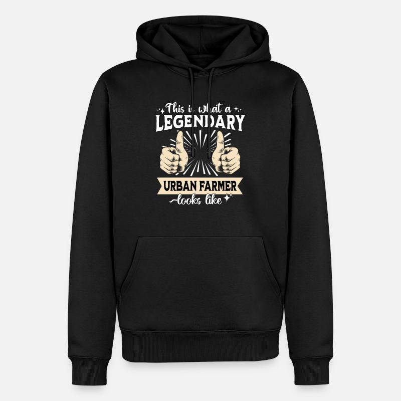 Fermier urbain légendaire - Sweat à capuche Premium bio Homme - noir