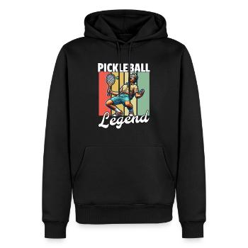 Légende du pickleball Hommes - Sweat à capuche Premium bio Homme - noir - Devant - Nico (187cm)