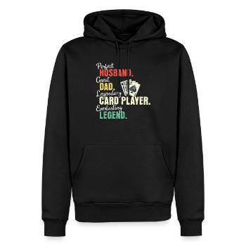 Kartenspieler Papa - Männer Premium Bio Hoodie - Schwarz - Vorne - Nico (187cm)