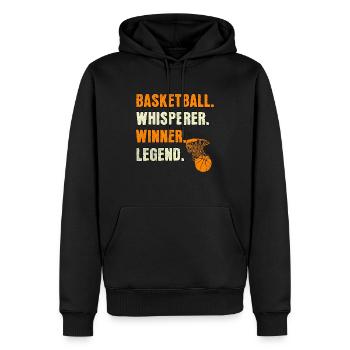 Légende du basket-ball - Sweat à capuche Premium bio Homme - noir - Devant - Nico (187cm)