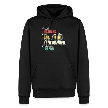 Bierbrauer Papa - Männer Premium Bio Hoodie - Schwarz - Vorne - Nico (187cm)