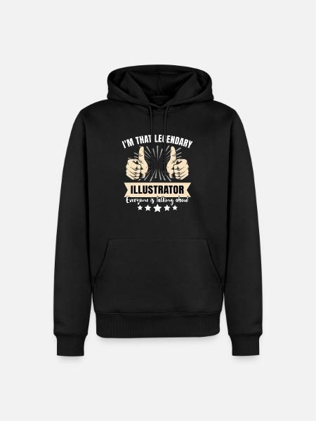 Legendary Illustrator - Men’s Premium Organic Hoodie - black