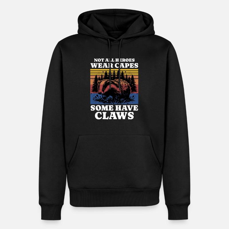 Honigdachs Spruch - Männer Premium Bio Hoodie - Schwarz