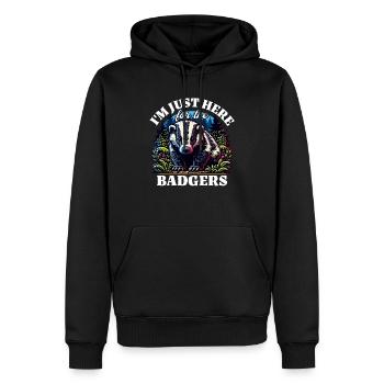Dictons amusants de blaireau à miel - Sweat à capuche Premium bio Homme - noir - Devant - Nico (187cm)
