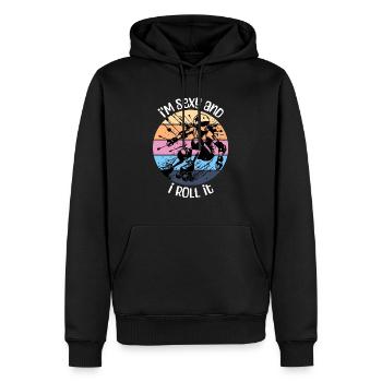 Roller Derby Sprüche - Männer Premium Bio Hoodie - Schwarz - Vorne - Nico (187cm)