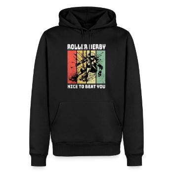 Roller Derby Sprüche - Männer Premium Bio Hoodie - Schwarz - Vorne - Nico (187cm)