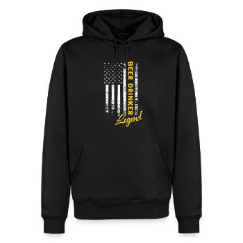 Légende du buveur de bière - Sweat à capuche Premium bio Homme - noir - Devant - Nico (187cm)