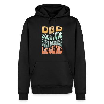 Papa buveur de bière - Sweat à capuche Premium bio Homme - noir - Devant - Nico (187cm)
