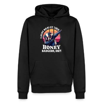 Ich Liebe Honigdachs Spruch - Männer Premium Bio Hoodie - Schwarz - Vorne - Nico (187cm)