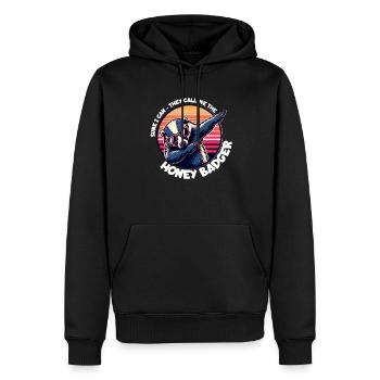 Dicton de blaireau à miel - Sweat à capuche Premium bio Homme - noir - Devant - Nico (187cm)