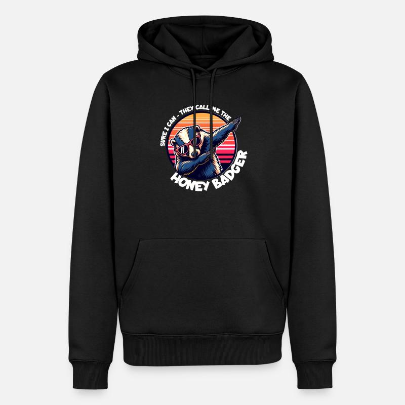 Honigdachs Spruch - Männer Premium Bio Hoodie - Schwarz