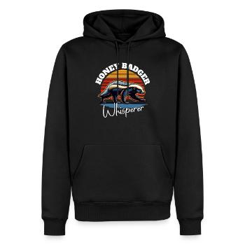 Chuchoteur de blaireau de miel - Sweat à capuche Premium bio Homme - noir - Devant - Nico (187cm)