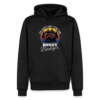 Dictons amusants de blaireau à miel - Sweat à capuche Premium bio Homme - noir - Devant - Nico (187cm)