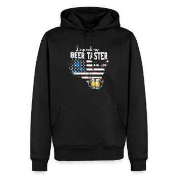 Testeur de bière - Sweat à capuche Premium bio Homme - noir - Devant - Nico (187cm)