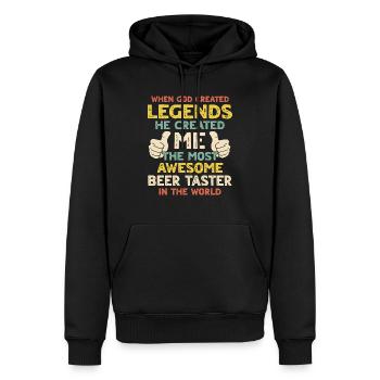 Testeur de bière - Sweat à capuche Premium bio Homme - noir - Devant - Nico (187cm)