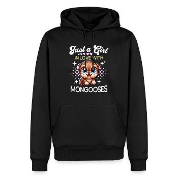 Mangusten Mädchen - Männer Premium Bio Hoodie - Schwarz - Vorne - Nico (187cm)