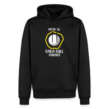 Dictons Gaga Ball - Sweat à capuche Premium bio Homme - noir - Devant - Nico (187cm)