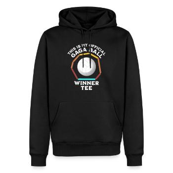 Gaga Ball Spieler - Männer Premium Bio Hoodie - Schwarz - Vorne - Nico (187cm)