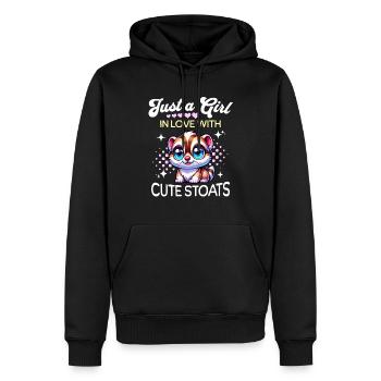 Hermelin Mädchen - Männer Premium Bio Hoodie - Schwarz - Vorne - Nico (187cm)