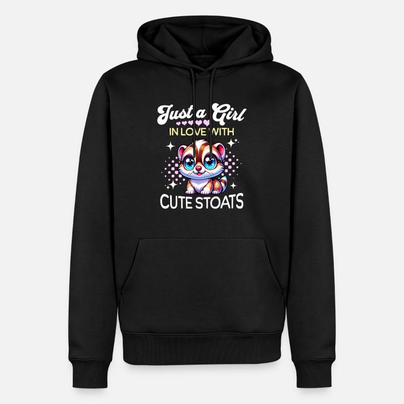Hermelin Mädchen - Männer Premium Bio Hoodie - Schwarz