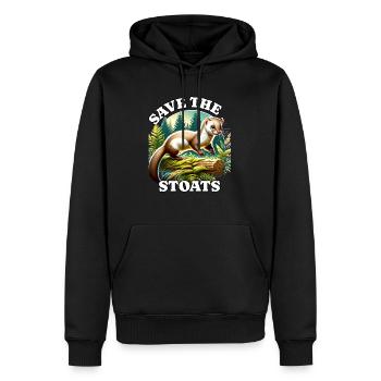 Save Hermelin - Männer Premium Bio Hoodie - Schwarz - Vorne - Nico (187cm)