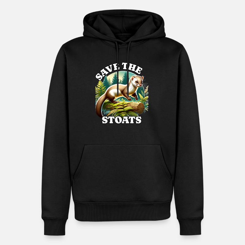 Save Hermelin - Männer Premium Bio Hoodie - Schwarz