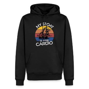 Hermelin EKG Hermelin Herzlinie - Männer Premium Bio Hoodie - Schwarz - Vorne - Nico (187cm)
