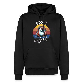 Fille d’hermine - Sweat à capuche Premium bio Homme - noir - Devant - Nico (187cm)